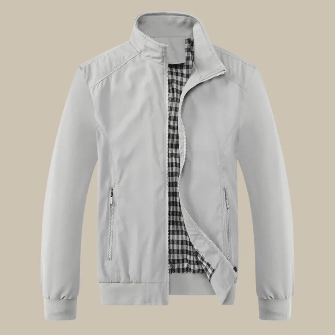 Men’s Stand Collar Zip-Up Bomber Jacket 6