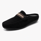 Men’s Suede Moccasin Slip-On Loafers Black