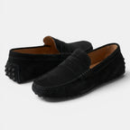 Men’s Suede Penny Loafers Black