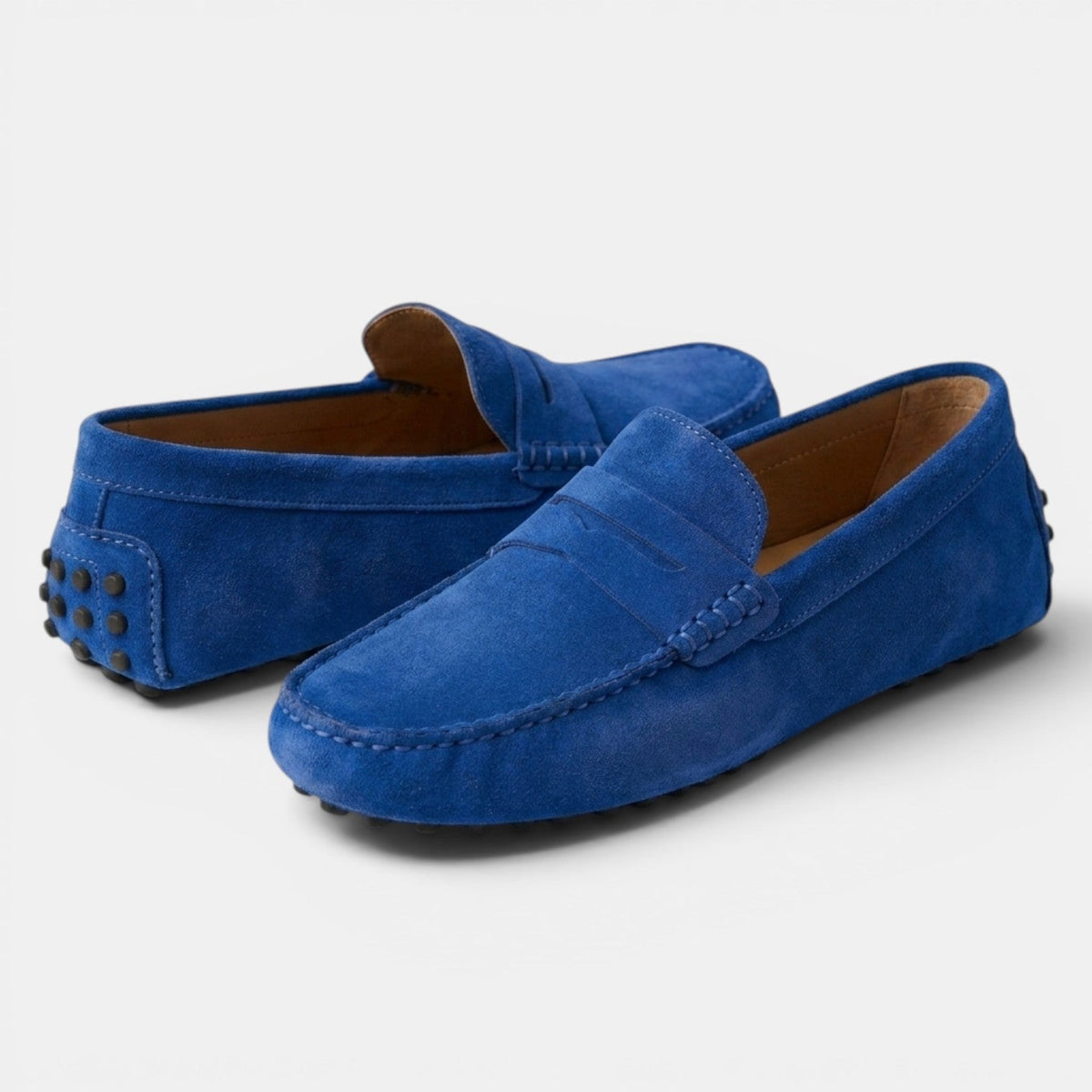 Men’s Suede Penny Loafers Blue