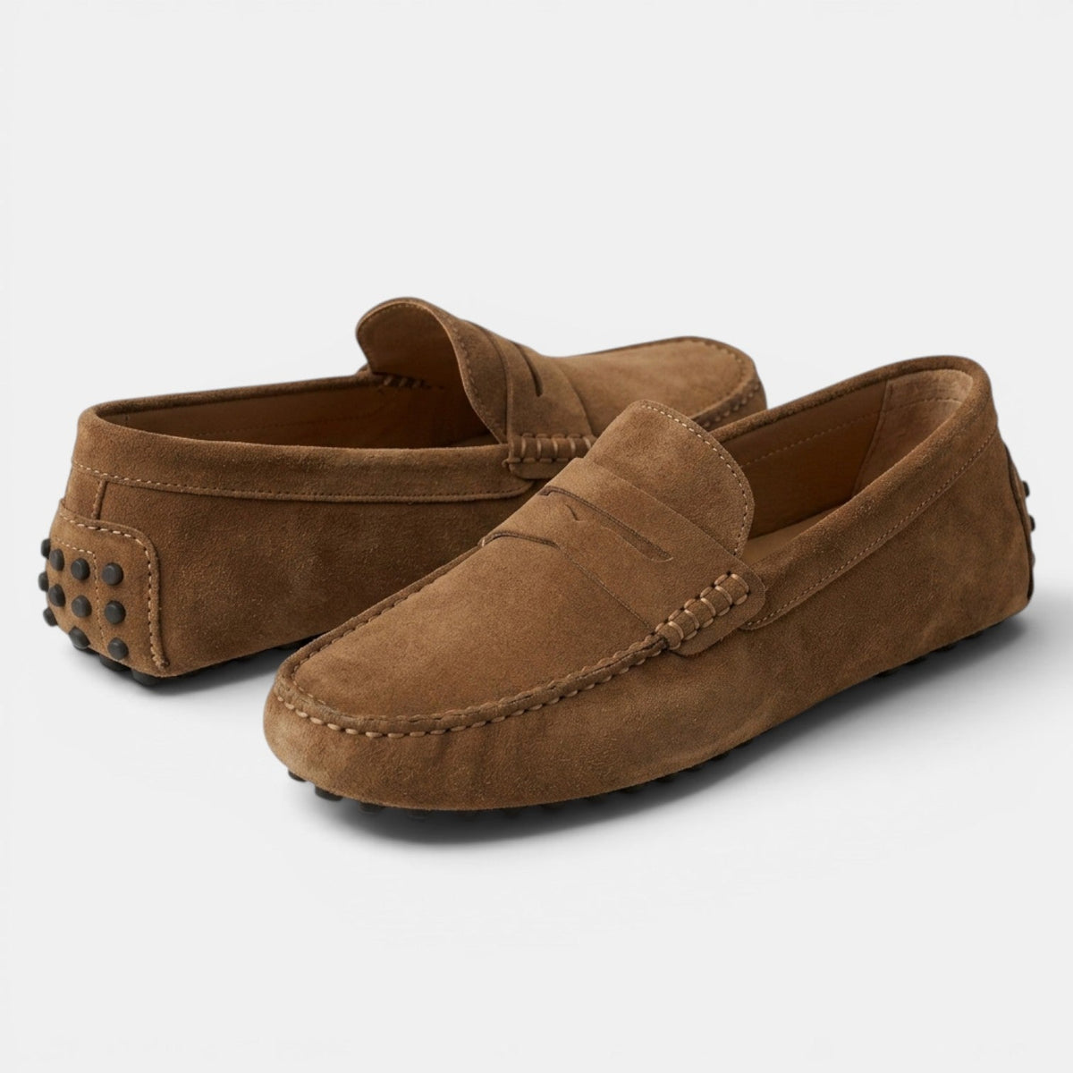 Men’s Suede Penny Loafers Brown