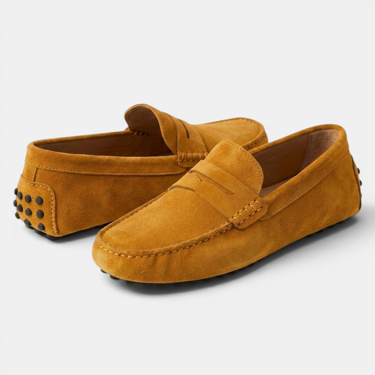 Men’s Suede Penny Loafers Camel