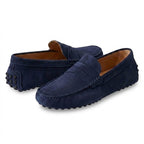 Men’s Suede Penny Loafers Navy
