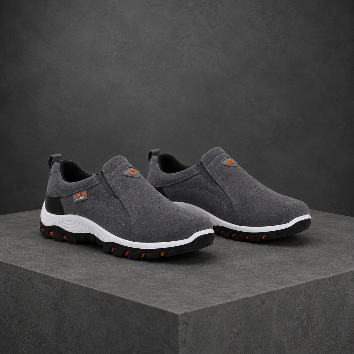 Men’s Suede Slip-On Outdoor Shoes Grey