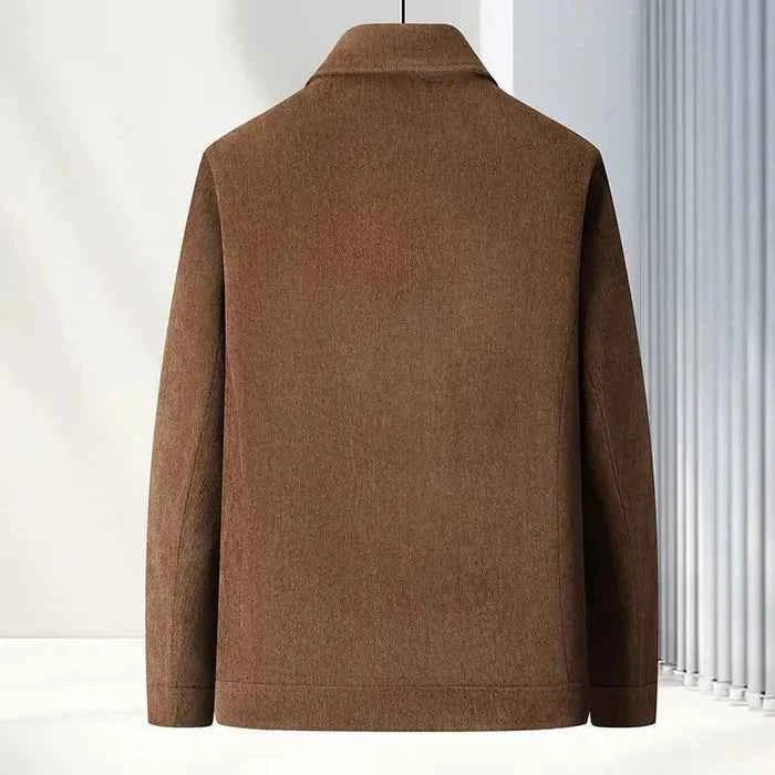 Men’s Textured Zip-Up Jacket with Point Collar 1