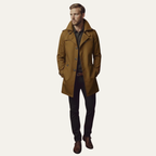 Men’s Trench Coat with Notched Collar and Button Closure 1