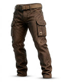 Men’s Utility Cargo Pants with Belt Brown