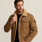 Men’s Utility Jacket with Fleece Lining and Button Closure 1