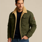 Men’s Utility Jacket with Fleece Lining and Button Closure 6