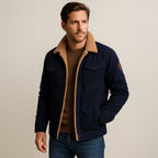 Men’s Utility Jacket with Fleece Lining and Button Closure 7