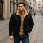 Men’s Utility Jacket with Fleece Lining and Button Closure 8