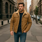Men’s Utility Jacket with Fleece Lining and Button Closure 9