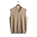 Men’s V-Neck Knit Vest Beige