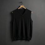 Men’s V-Neck Knit Vest Black