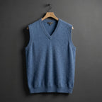 Men’s V-Neck Knit Vest Blue