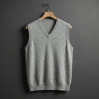 Men’s V-Neck Knit Vest Gray