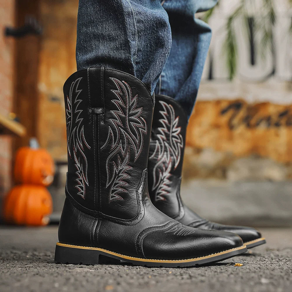 Men’s Western Boots with Embroidered Shaft 2