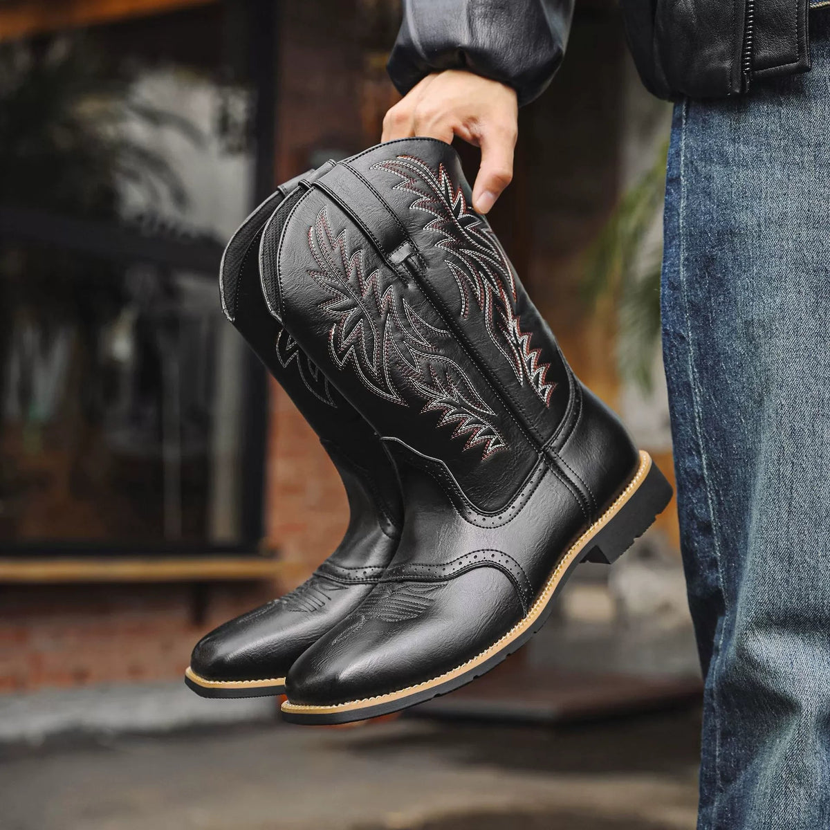 Men’s Western Boots with Embroidered Shaft 4