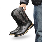 Men’s Western Boots with Embroidered Shaft Black
