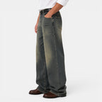 Men’s Wide-Leg Distressed Denim Jeans 1