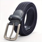 Men’s Woven Belt with Square Buckle Black