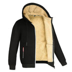 Men’s Zip-Up Hoodie with Teddy Lining Black