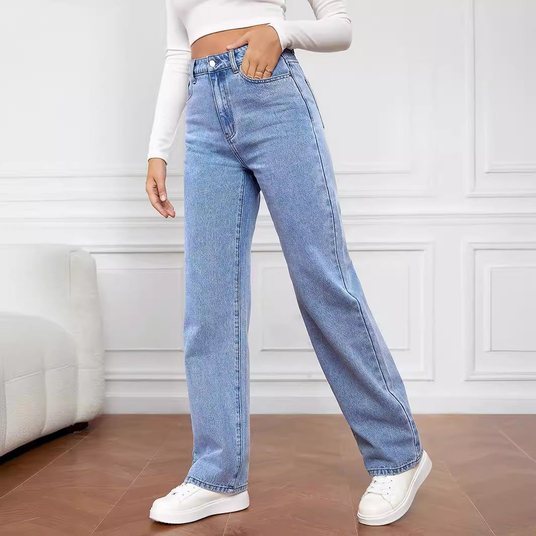 Women’s High Waisted Straight Leg Jeans 1