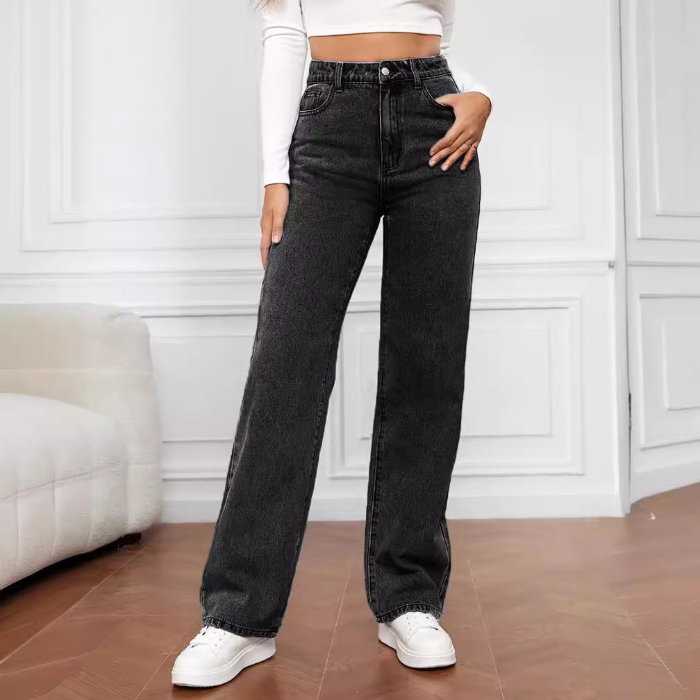 Women’s High Waisted Straight Leg Jeans 2