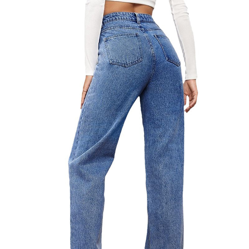 Women’s High Waisted Straight Leg Jeans 4