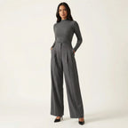 Women’s High-Waisted Wide Leg Trousers Gray