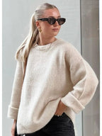 Women’s Knit Sweater with Dropped Shoulders and Crew Neck 2