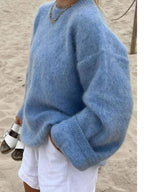 Women’s Knit Sweater with Dropped Shoulders and Crew Neck 4