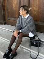Women’s Knit Sweater with Dropped Shoulders and Crew Neck 6