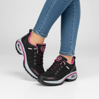 Women’s Lace-Up Athletic Sneakers with Air Sole Black