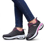 Women’s Lace-Up Athletic Sneakers with Air Sole Gray
