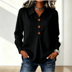 Women’s Long Sleeve Button Front Shirt Black