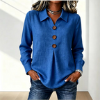 Women’s Long Sleeve Button Front Shirt Blue