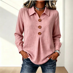 Women’s Long Sleeve Button Front Shirt Pink