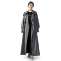 Women’s Long Trench Coat with Button Closure Grey