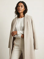 Women’s Long Wool Blend Coat Beige