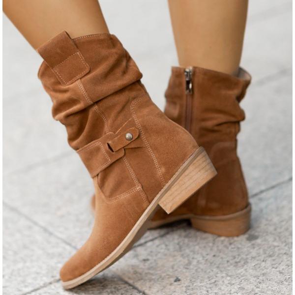 Women’s Mid-Calf Slouch Boots with Side Zip 2