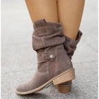 Women’s Mid-Calf Slouch Boots with Side Zip 3