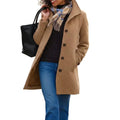 Women’s Mid-Length Button Front Coat Brown
