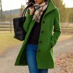 Women’s Mid-Length Button Front Coat Green
