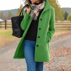 Women’s Mid-Length Button Front Coat Light Green