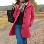 Women’s Mid-Length Button Front Coat Pink