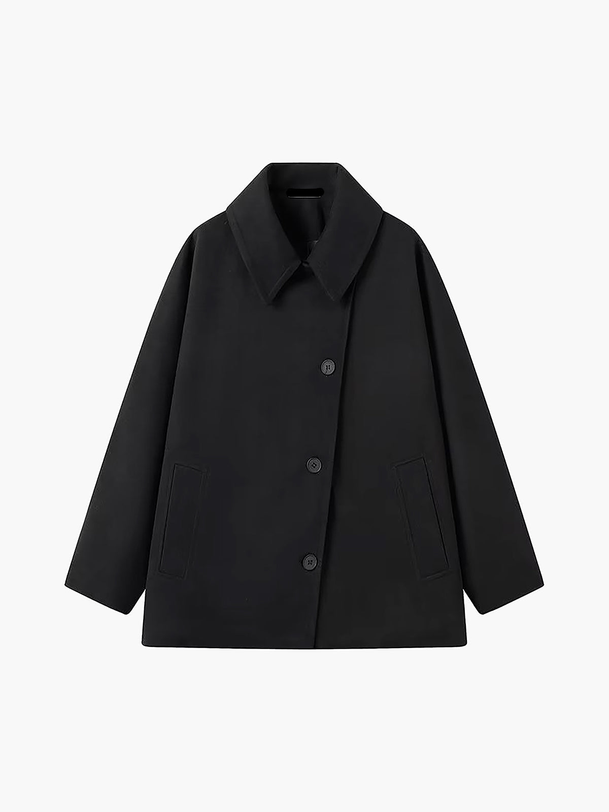 Women’s Oversized Coat with Button Closure Black