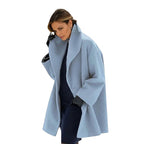Women’s Oversized Coat with Wide Lapel Blue