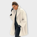 Women’s Oversized Coat with Wide Lapel White