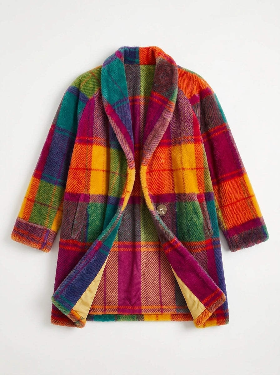 Women’s Oversized Plaid Wool Blend Coat 1